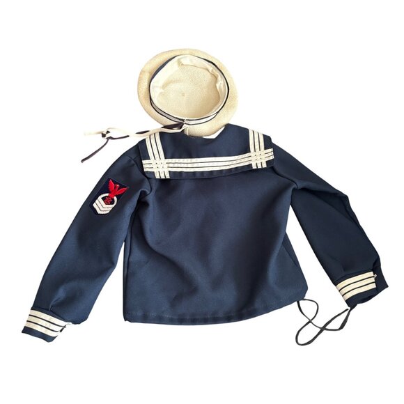 Vintage R-Gee Originals Navy Blue Sailor Suit Outfit With Hat Size 5 - Picture 5 of 8
